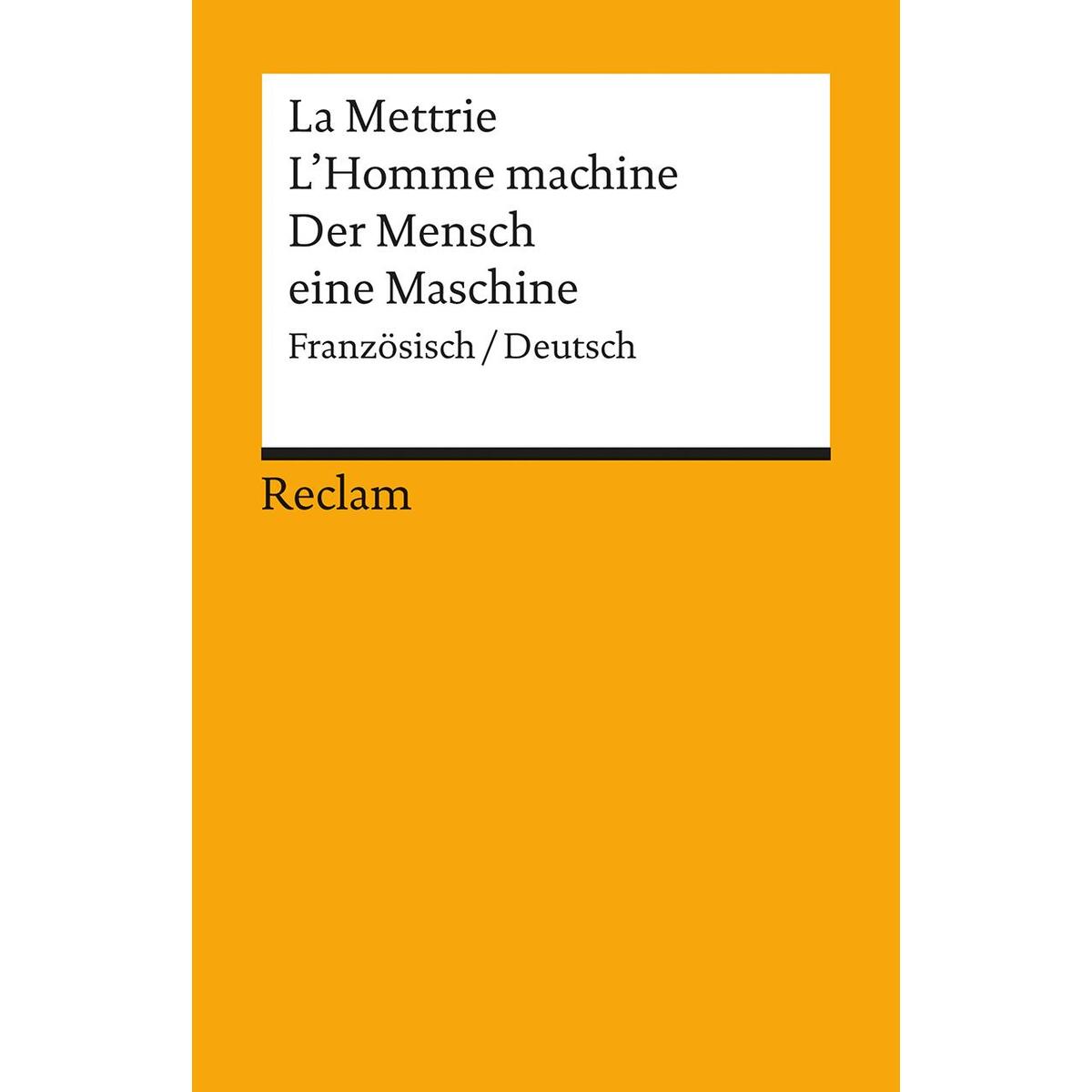 L&#039;Homme Machine / Der Mensch eine Maschine von Reclam Philipp Jun.